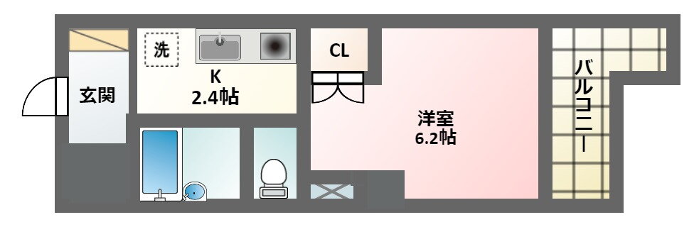 シーダー針中野 2階 1K 賃貸物件詳細