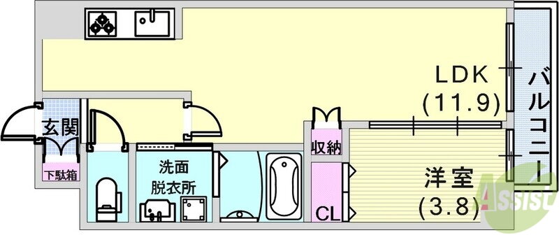 兵庫県神戸市兵庫区水木通４ 兵庫駅 1LDK マンション 賃貸物件詳細