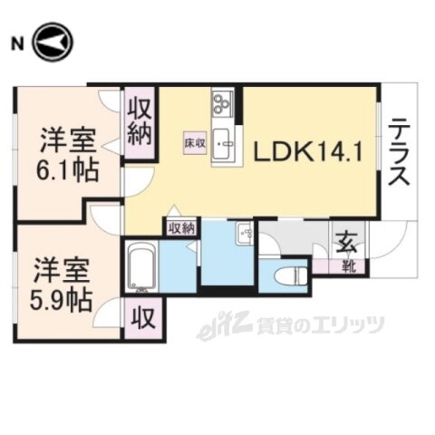 奈良県葛城市北花内 近鉄新庄駅 2LDK アパート 賃貸物件詳細