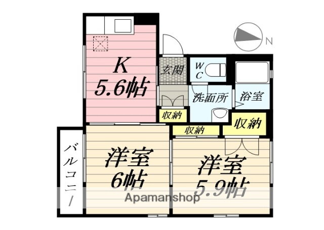 宮城県多賀城市高橋４ 中野栄駅 2K アパート 賃貸物件詳細