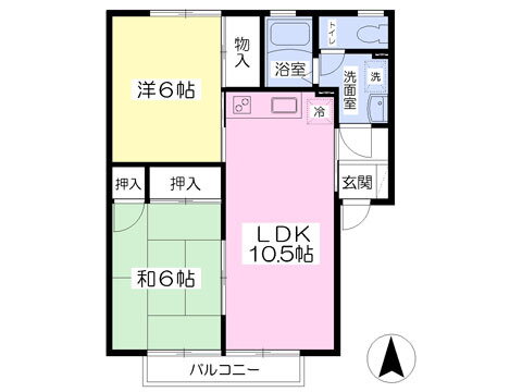 愛媛県松山市鷹子町 久米駅 2LDK アパート 賃貸物件詳細