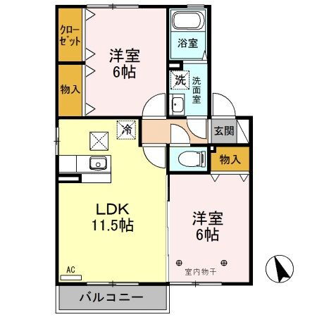 フォレストバレー　Ｂ 2階 2LDK 賃貸物件詳細