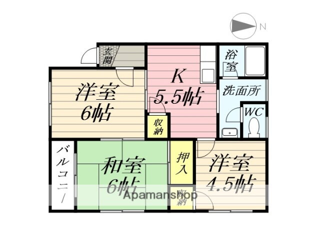 カーサ弥生 2階 3K 賃貸物件詳細