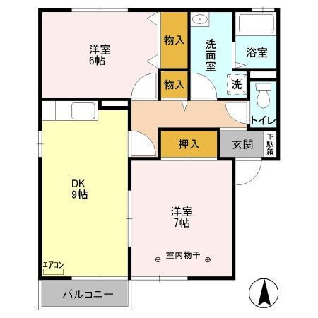 栃木県小山市大字土塔 小山駅 2DK アパート 賃貸物件詳細