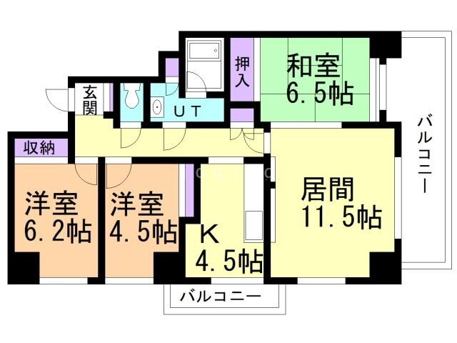 北海道札幌市中央区南十三条西１５ 西線１４条駅 3LDK マンション 賃貸物件詳細