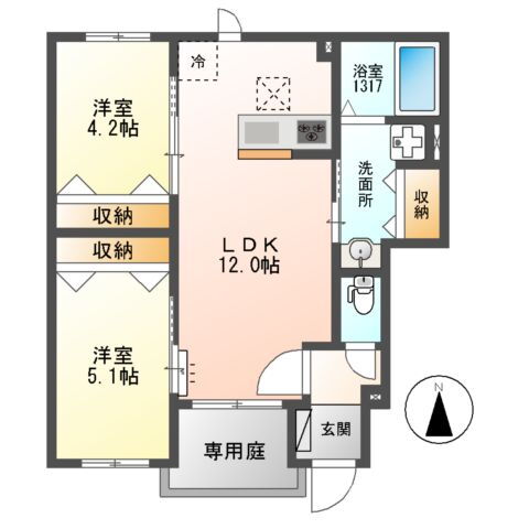 大阪府東大阪市若江北町２ 若江岩田駅 2LDK アパート 賃貸物件詳細