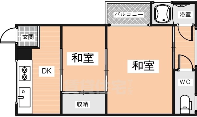 奈良県生駒市俵口町 生駒駅 2DK アパート 賃貸物件詳細