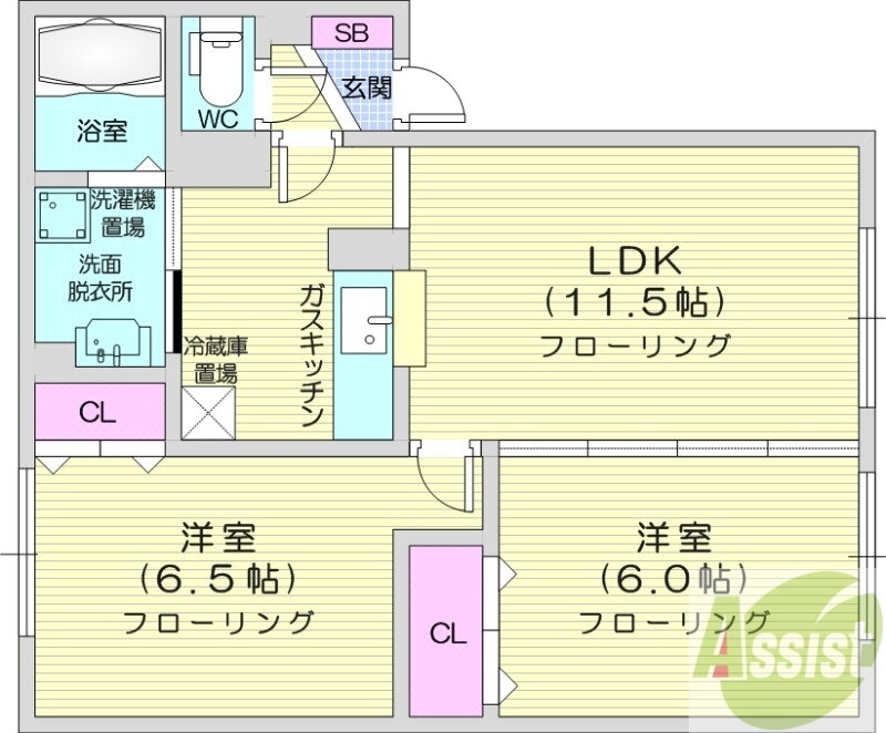 北海道札幌市北区屯田五条８ 太平駅 2LDK アパート 賃貸物件詳細