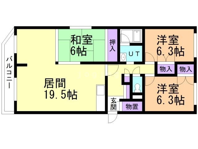 ロピア月寒 4階 3LDK 賃貸物件詳細