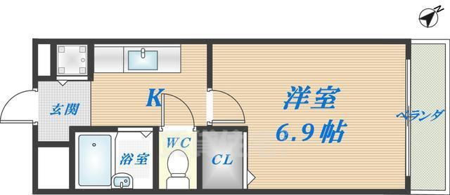 大阪府東大阪市金岡３ 弥刀駅 1K マンション 賃貸物件詳細