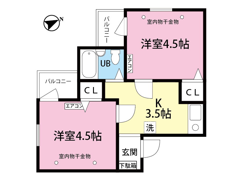 神奈川県川崎市多摩区栗谷３ 生田駅 2K マンション 賃貸物件詳細