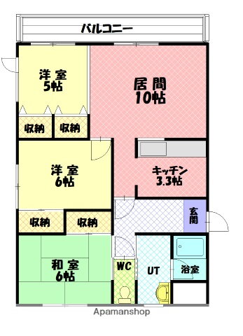 北海道旭川市神楽岡十条８ 緑が丘駅 3LDK アパート 賃貸物件詳細