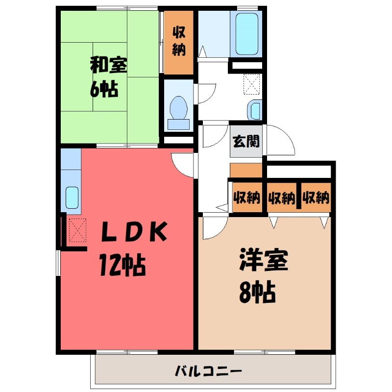 群馬県前橋市小相木町 新前橋駅 2LDK アパート 賃貸物件詳細