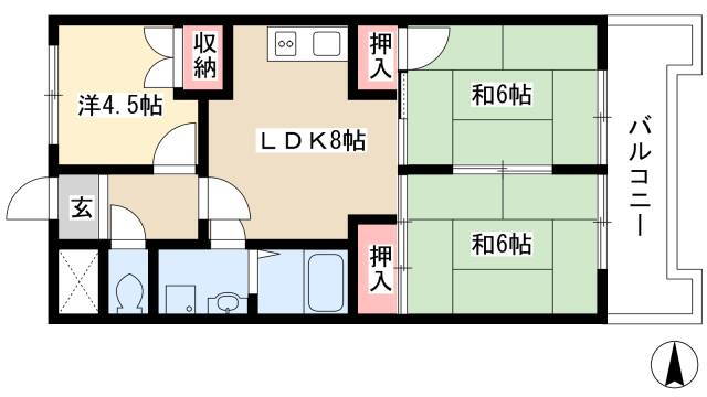愛知県名古屋市北区若鶴町 比良駅 3DK マンション 賃貸物件詳細