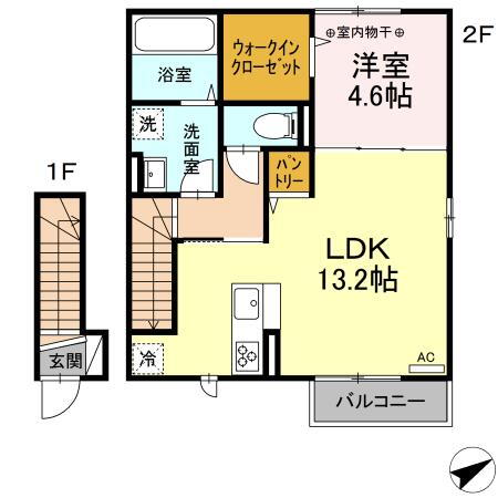 岩手県盛岡市みたけ３ 1LDK アパート 賃貸物件詳細