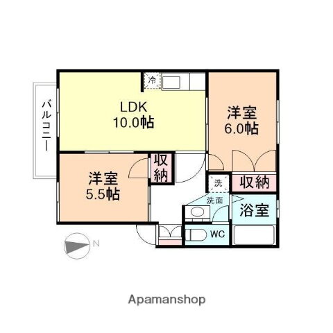 富山県富山市野々上 呉羽駅 2LDK アパート 賃貸物件詳細