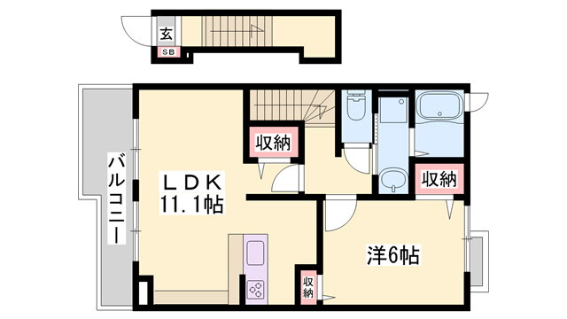 兵庫県三木市志染町広野１ 志染駅 1LDK アパート 賃貸物件詳細