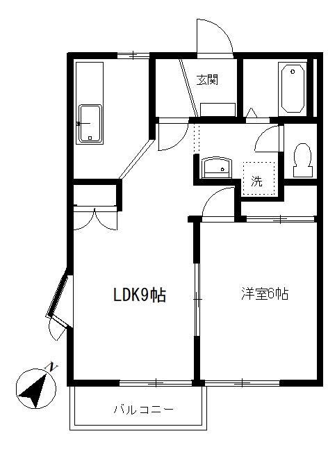 パークハイムＢ 2階 1LDK 賃貸物件詳細
