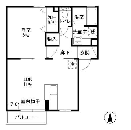 フォンテーヌ 2階 1LDK 賃貸物件詳細