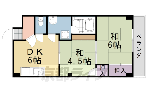 京都府京都市西京区桂徳大寺町 上桂駅 2DK マンション 賃貸物件詳細