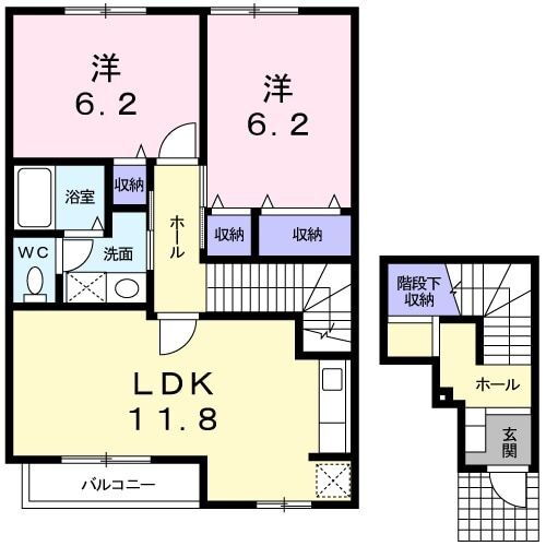 リバ－サイド　広徳 2階 2LDK 賃貸物件詳細