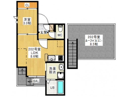 ＧＲＡＮＤＴＩＣ　下中野 2階 1LDK 賃貸物件詳細
