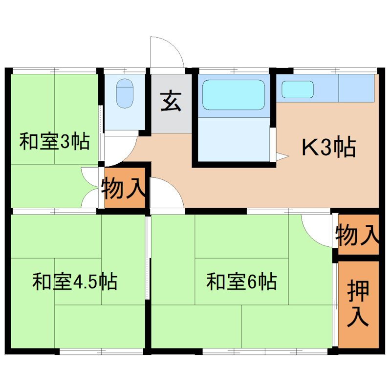 茨城県筑西市板橋 黒子駅 3K アパート 賃貸物件詳細