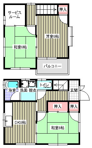 広島県福山市千田町３ 横尾駅 3SDK アパート 賃貸物件詳細