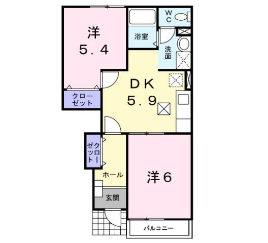 プリムローズＢ 1階 2DK 賃貸物件詳細