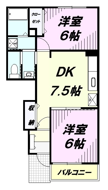 埼玉県所沢市上新井３ 小手指駅 2DK アパート 賃貸物件詳細
