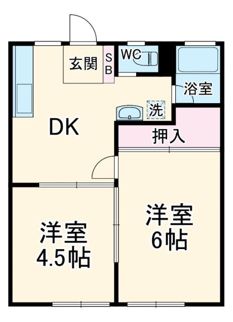 第二グリーンハイツ 1階 2DK 賃貸物件詳細
