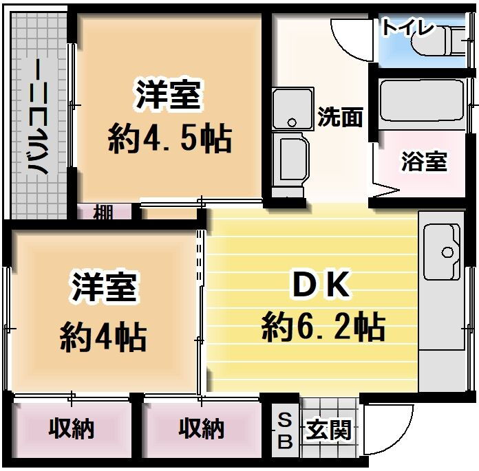 はっぴーこーぽ 3階 1LDK 賃貸物件詳細