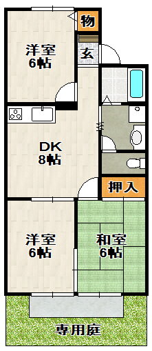 兵庫県宝塚市口谷西３ 山本駅 3DK アパート 賃貸物件詳細