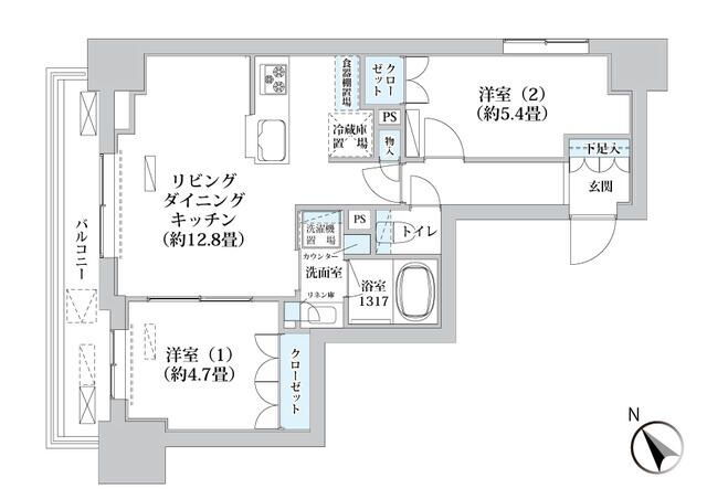 東京都港区高輪１ 白金高輪駅 2LDK マンション 賃貸物件詳細