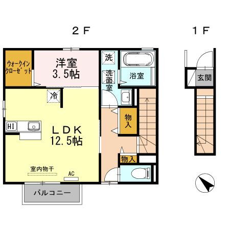 鳥取県米子市両三柳 1LDK アパート 賃貸物件詳細