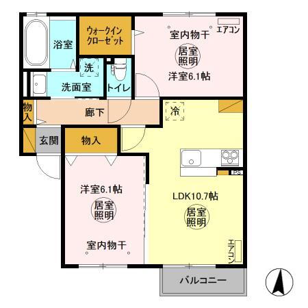 茨城県水戸市双葉台１ 赤塚駅 2LDK アパート 賃貸物件詳細