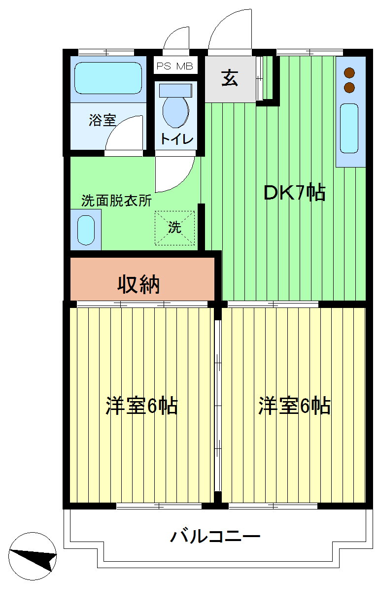 神奈川県川崎市宮前区有馬９ 鷺沼駅 2DK マンション 賃貸物件詳細