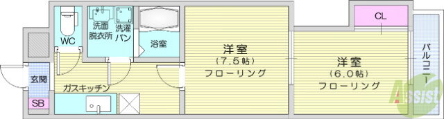 宮城県仙台市若林区六丁の目南町 六丁の目駅 2K マンション 賃貸物件詳細