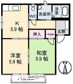 香川県高松市伏石町 伏石駅 2K アパート 賃貸物件詳細