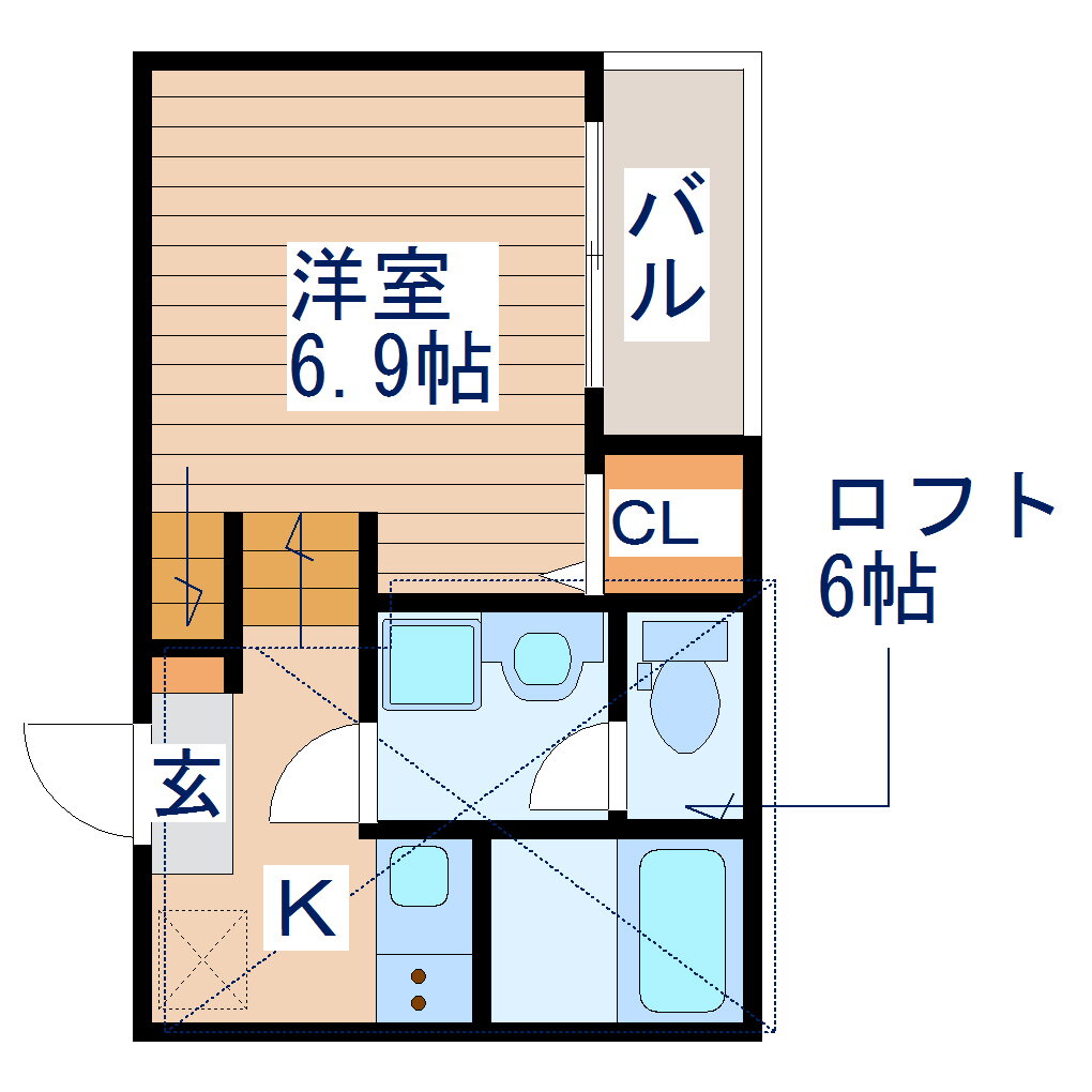 宮城県仙台市宮城野区宮千代２ 卸町駅 1K アパート 賃貸物件詳細