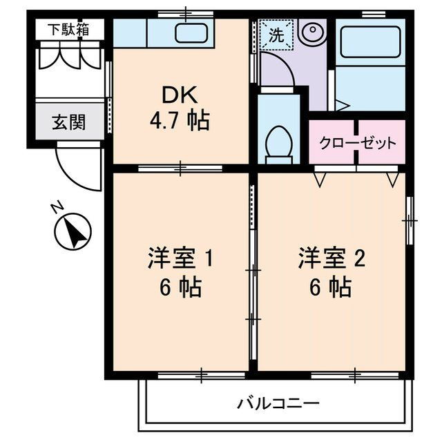埼玉県川越市大字砂 新河岸駅 2DK アパート 賃貸物件詳細