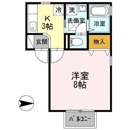 福井県福井市和田中２ 1K アパート 賃貸物件詳細