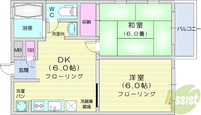 宮城県仙台市青葉区南吉成５ 葛岡駅 2DK アパート 賃貸物件詳細