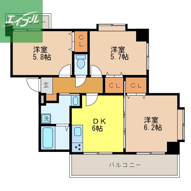 長崎県長崎市扇町 長崎大学駅 3DK マンション 賃貸物件詳細