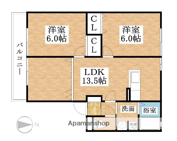 メゾン・ド・フローラ 2階 2LDK 賃貸物件詳細