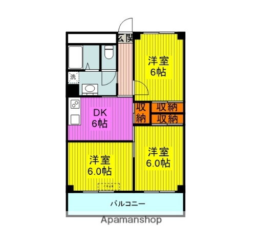 ラフォーレ朝田 4階 3DK 賃貸物件詳細