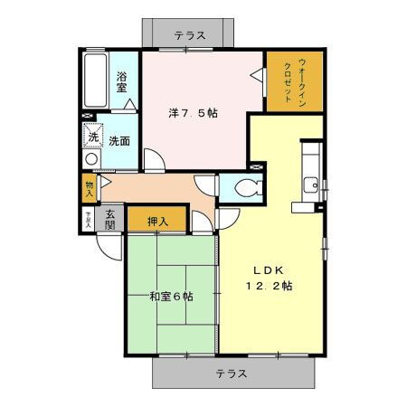 ロイヤルコート　Ｂ 1階 2LDK 賃貸物件詳細