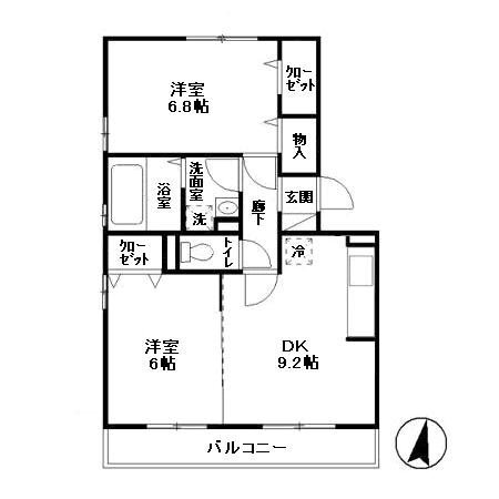 茨城県つくば市花畑２ 2DK アパート 賃貸物件詳細