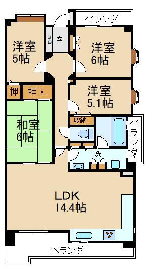 大阪府枚方市長尾西町１ 長尾駅 4LDK マンション 賃貸物件詳細
