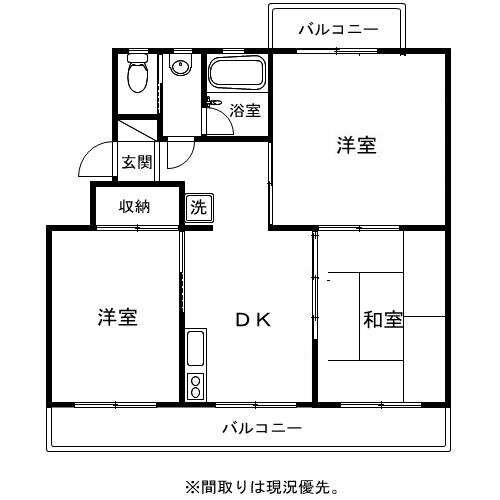 コーポかのうＡ棟 3階 3DK 賃貸物件詳細